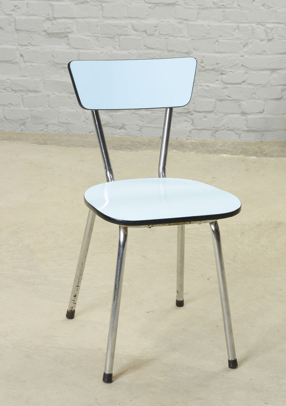 Image 1 of Set van twee babyblauwe vintage Brabantia keukenstoelen, Nederland, jaren 1960. Ref. CH220-1