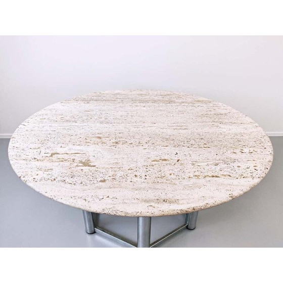 Image 1 of Grote vintage travertijnen eettafel