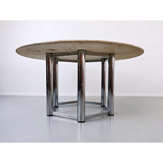 Image 1 of Grote vintage travertijnen eettafel