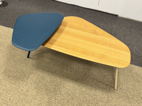 Image 1 of Leolux Tilio Salontafel Blauw eiken hout