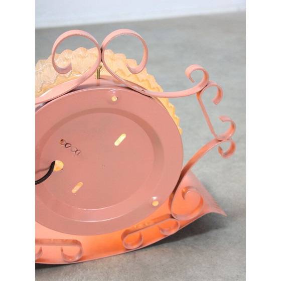 Image 1 of Mid-eeuwse ingewikkelde Italiaanse roze wandlamp, 1960