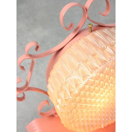 Image 1 of Mid-eeuwse ingewikkelde Italiaanse roze wandlamp, 1960