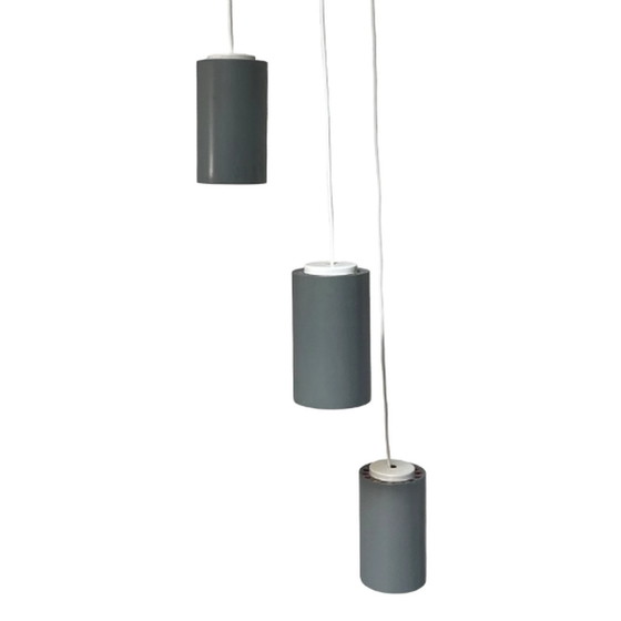 Image 1 of Vintage 60's MCM hanglamp / cascade - Philips- Drie hanglampen en plafondbaldakijn