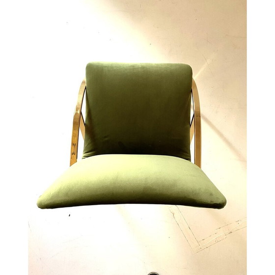 Image 1 of Vintage fauteuil in chroomstaal en fluweel, Italië 1970