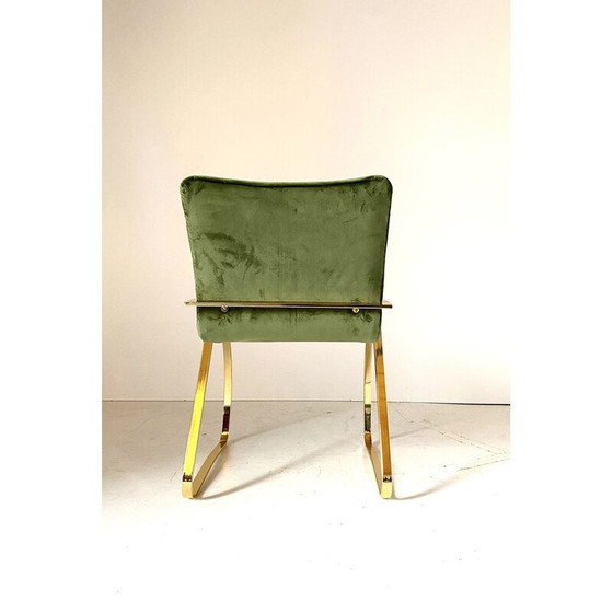 Image 1 of Vintage fauteuil in chroomstaal en fluweel, Italië 1970