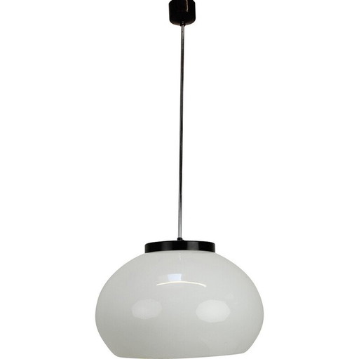 Vintage glazen en metalen hanglamp voor Napako, Tsjecho-Slowakije 1960