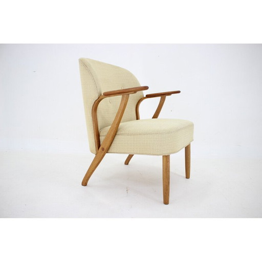 Vintage Chresten Findahl Brodersen fauteuil in eikenhout, Denemarken 1950