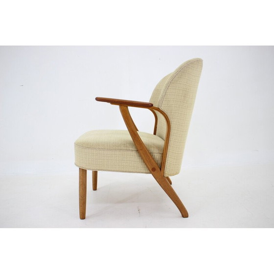 Image 1 of Vintage Chresten Findahl Brodersen fauteuil in eikenhout, Denemarken 1950