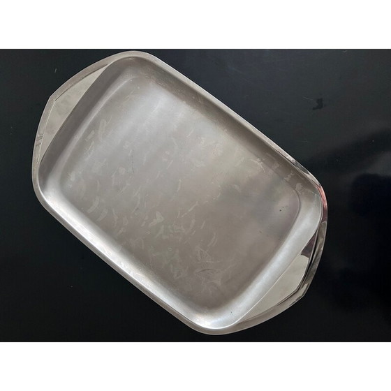 Image 1 of Vintage Cosmos roestvrijstalen dienblad voor Guy Degrenne, 1970