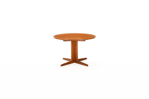 Vintage Deense ronde eettafel in massief teakhout, 1960S