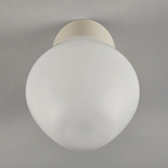 Image 1 of Vintage Corodex Beige Bakeliet & Opaal Glas Schuine Wandlamp - Nederland, 1970S.