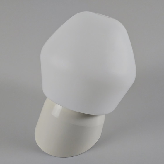 Image 1 of Vintage Corodex Beige Bakeliet & Opaal Glas Schuine Wandlamp - Nederland, 1970S.