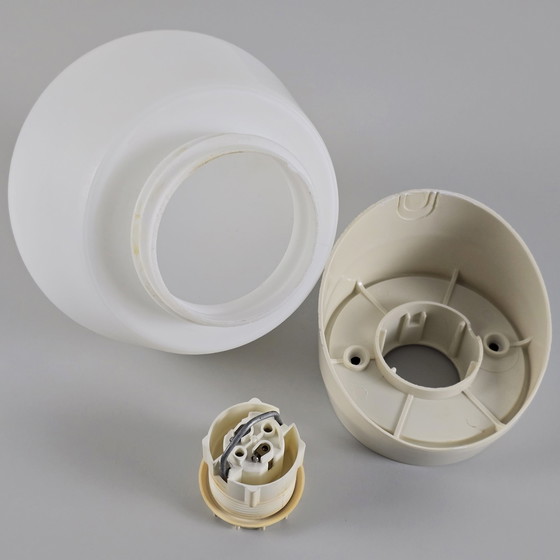 Image 1 of Vintage Corodex Beige Bakeliet & Opaal Glas Schuine Wandlamp - Nederland, 1970S.