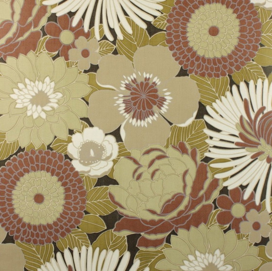 Image 1 of 6721 Vintage Groovy Jaren 70 Bloemen Behang Behangpapier