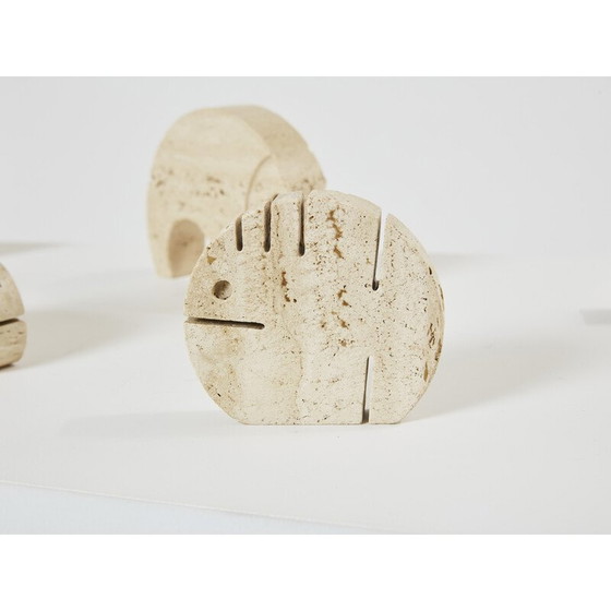 Image 1 of Lot van 8 vintage travertijnen diersculpturen door Fratelli Mannelli, Italië 1970
