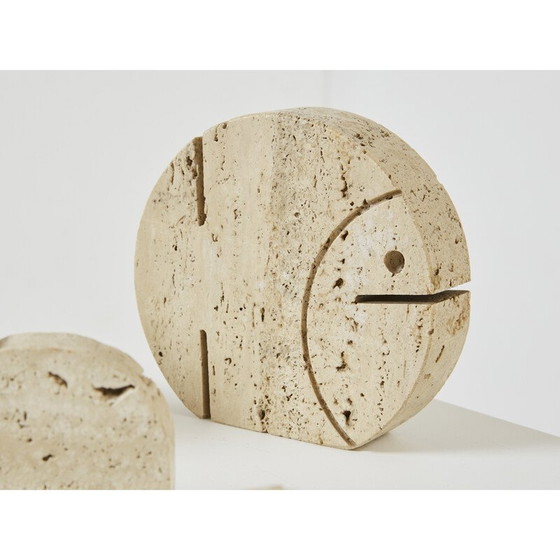 Image 1 of Lot van 8 vintage travertijnen diersculpturen door Fratelli Mannelli, Italië 1970