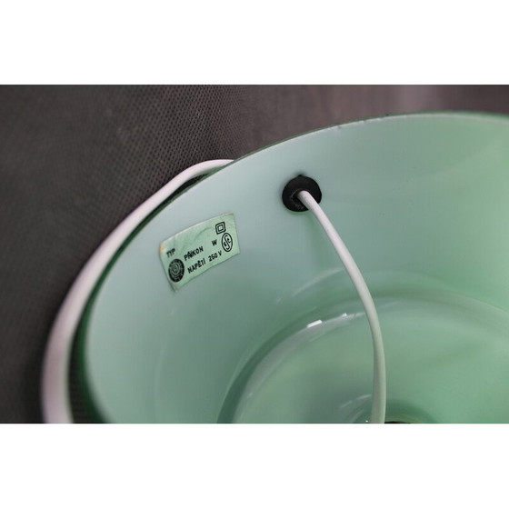 Image 1 of Vintage opaline glazen tafellamp, Tsjecho-Slowakije 1960