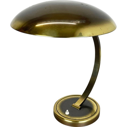 Vintage 6751 bureaulamp in soepel messing van Christian Dell voor Kaiser Idell, Duitsland 1950