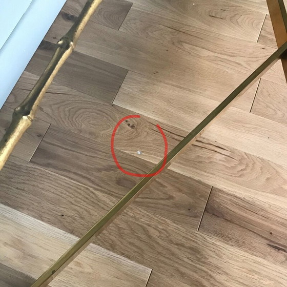 Image 1 of Vintage bronzen en glazen salontafel