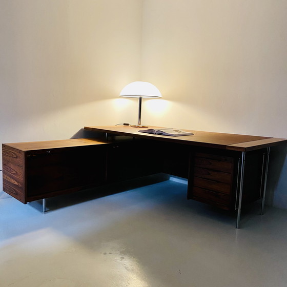 Image 1 of Mid-Century  Sven Ivar Dysthe voor Dokka Mobler directie hoekbureau Palissander 1960