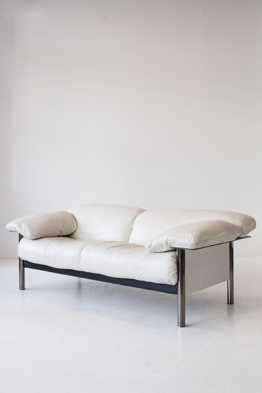 Pausa white leather sofa by Pierluigi Cerri for Poltrona Frau, 1993