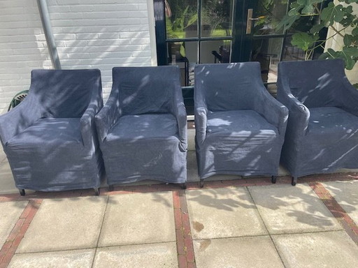 4x Linteloo Diva Eetkamer Stoelen Nachtblauw