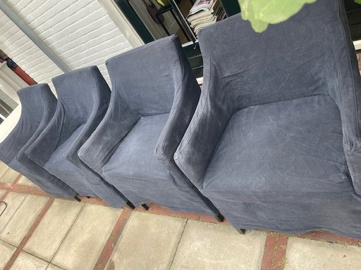 4x Linteloo Diva Eetkamer Stoelen Nachtblauw