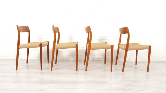 Image 1 of 4 X Vintage Eetkamerstoelen | Niels Otto Møller | Model 77