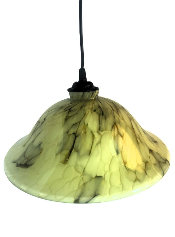 Image 1 of 2X Opaline Gemarmerde Hanglamp