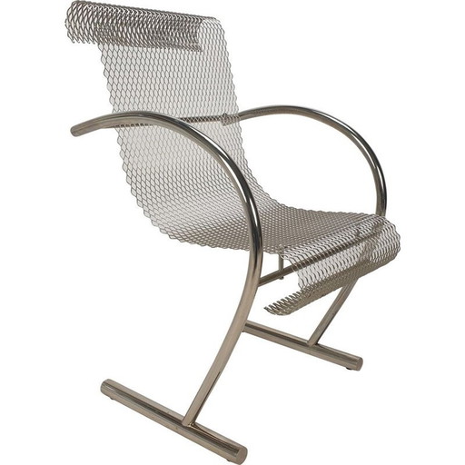 Vintage "Sing Sing Sing" stalen buisfauteuil door Shiro Kuramata voor Xo, Frankrijk 1985