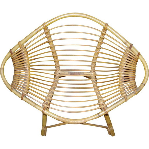 Vintage rieten fauteuil voor kinderen "Lemon" van J Rol en J Abraham