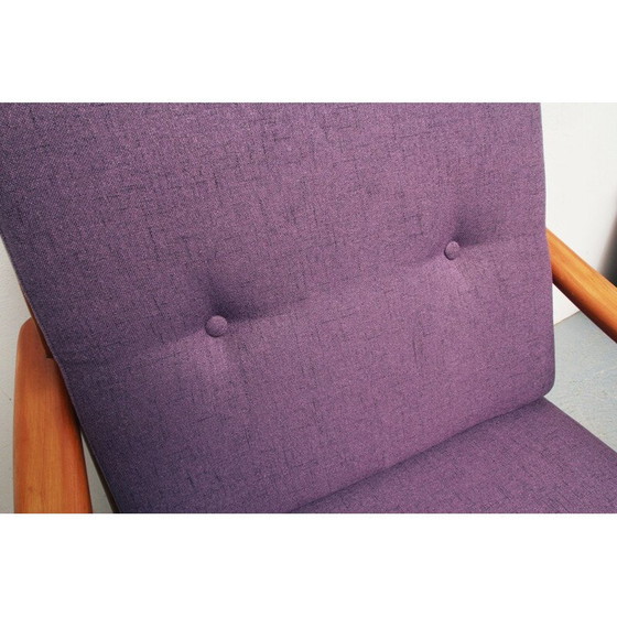 Image 1 of Vintage Boomerang fauteuil in kersenhout, jaren 1950