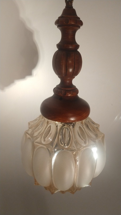 Vintage Hanglamp Amber Glas 