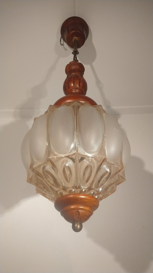 Vintage Hanglamp Amber Glas 
