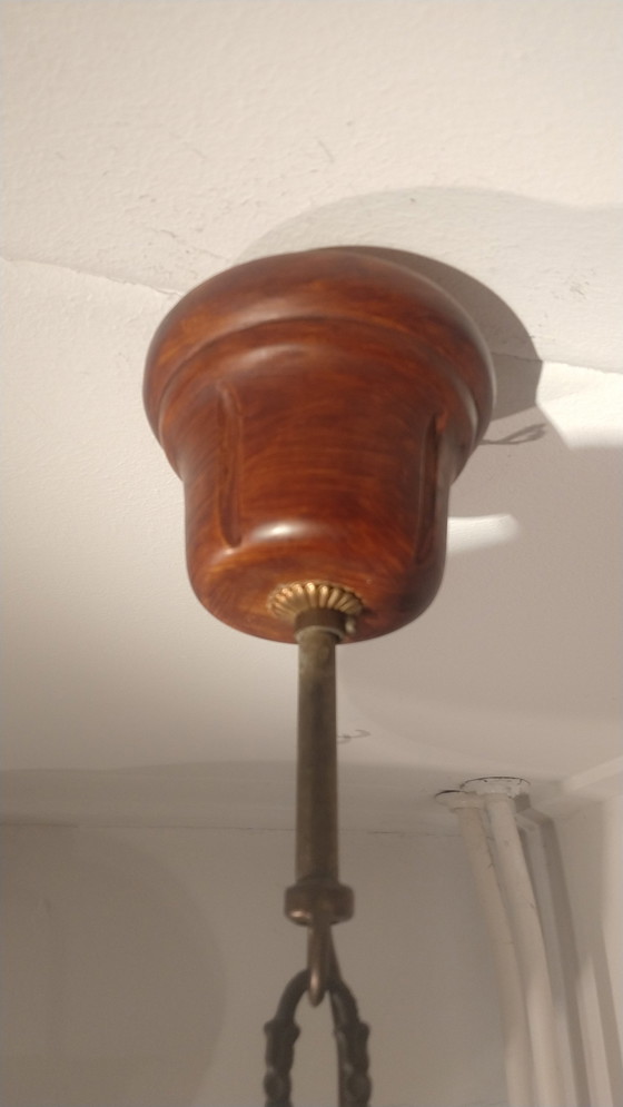 Image 1 of Vintage Hanglamp Amber Glas 