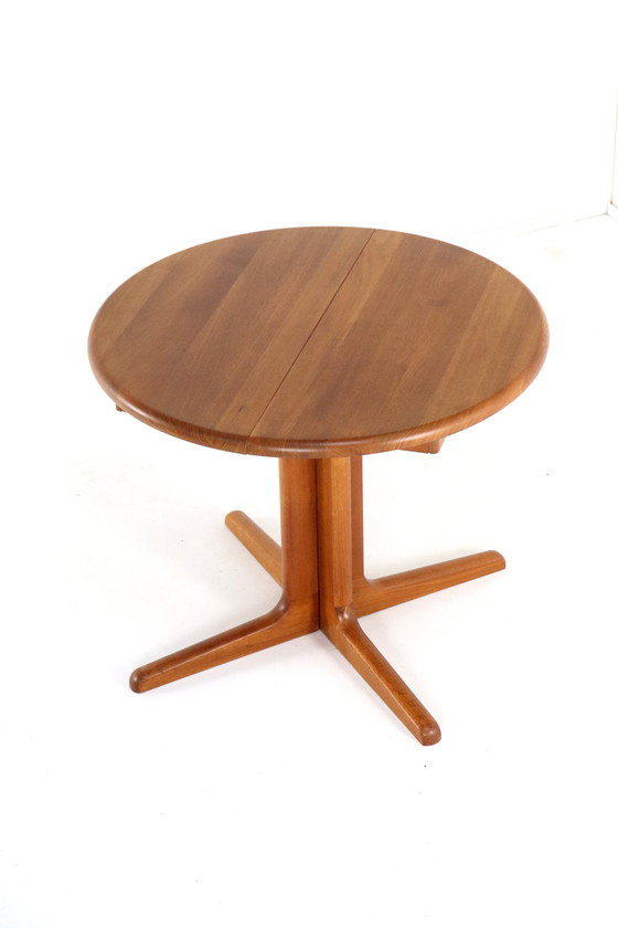 Image 1 of Ronde 1X Verlengbare Deense Massief Teak Eettafel 'Virklund'