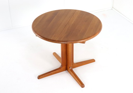 Image 1 of Ronde 1X Verlengbare Deense Massief Teak Eettafel 'Virklund'