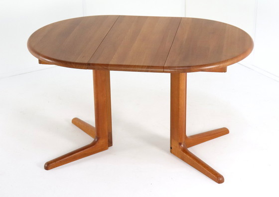 Image 1 of Ronde 1X Verlengbare Deense Massief Teak Eettafel 'Virklund'