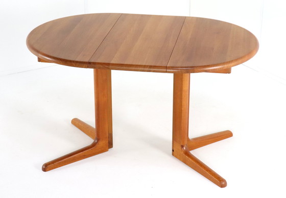 Image 1 of Ronde 1X Verlengbare Deense Massief Teak Eettafel 'Virklund'