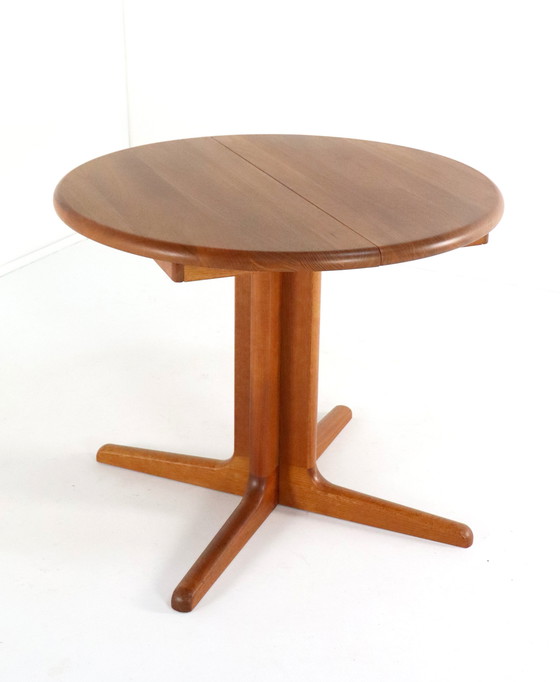 Image 1 of Ronde 1X Verlengbare Deense Massief Teak Eettafel 'Virklund'