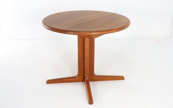 Image 1 of Ronde 1X Verlengbare Deense Massief Teak Eettafel 'Virklund'