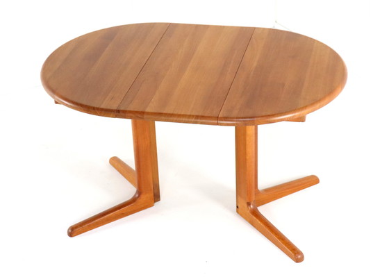 Image 1 of Ronde 1X Verlengbare Deense Massief Teak Eettafel 'Virklund'