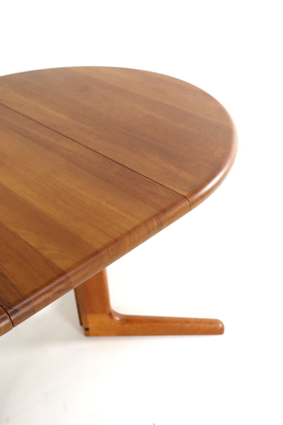 Image 1 of Ronde 1X Verlengbare Deense Massief Teak Eettafel 'Virklund'