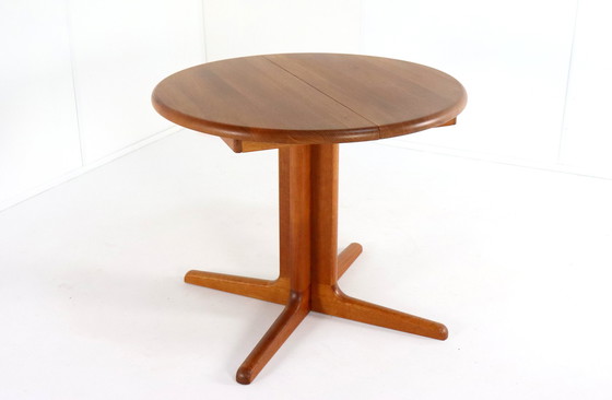 Image 1 of Ronde 1X Verlengbare Deense Massief Teak Eettafel 'Virklund'