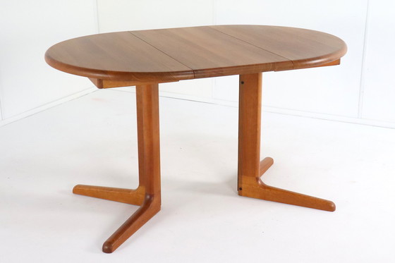 Image 1 of Ronde 1X Verlengbare Deense Massief Teak Eettafel 'Virklund'