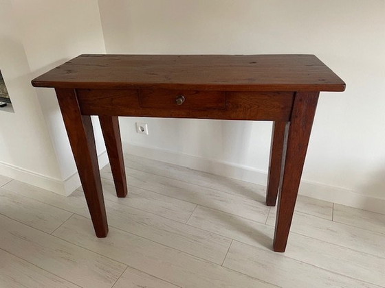 Image 1 of Eikenhouten Sidetable Met 1 Lade