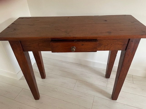 Image 1 of Eikenhouten Sidetable Met 1 Lade