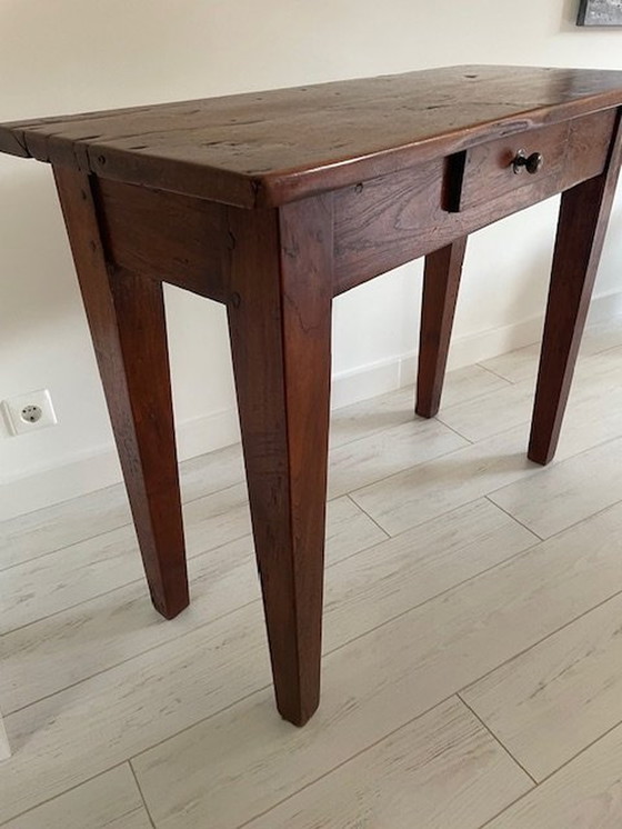 Image 1 of Eikenhouten Sidetable Met 1 Lade