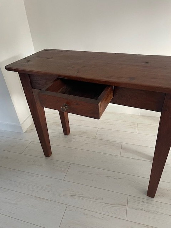 Image 1 of Eikenhouten Sidetable Met 1 Lade