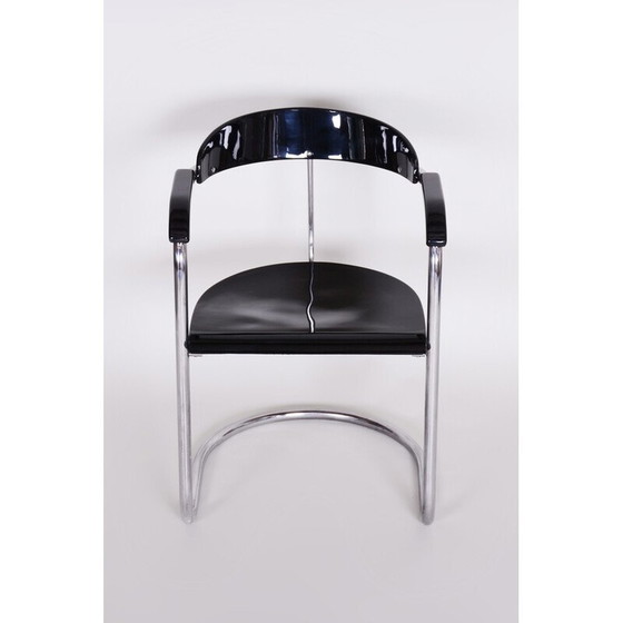 Image 1 of Vintage chromen fauteuil voor Hynek Gottwald, Tsjecho-Slowakije 1930